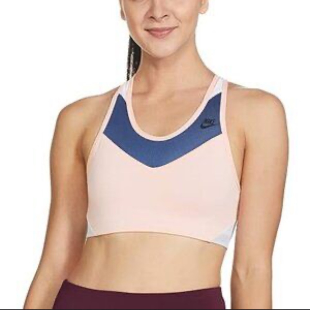 Nike Women's Pink and Navy Sports Bra